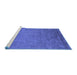 Sideview of Machine Washable Oriental Blue Industrial Rug, wshurb2681blu