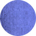 Round Oriental Blue Industrial Rug, urb2681blu