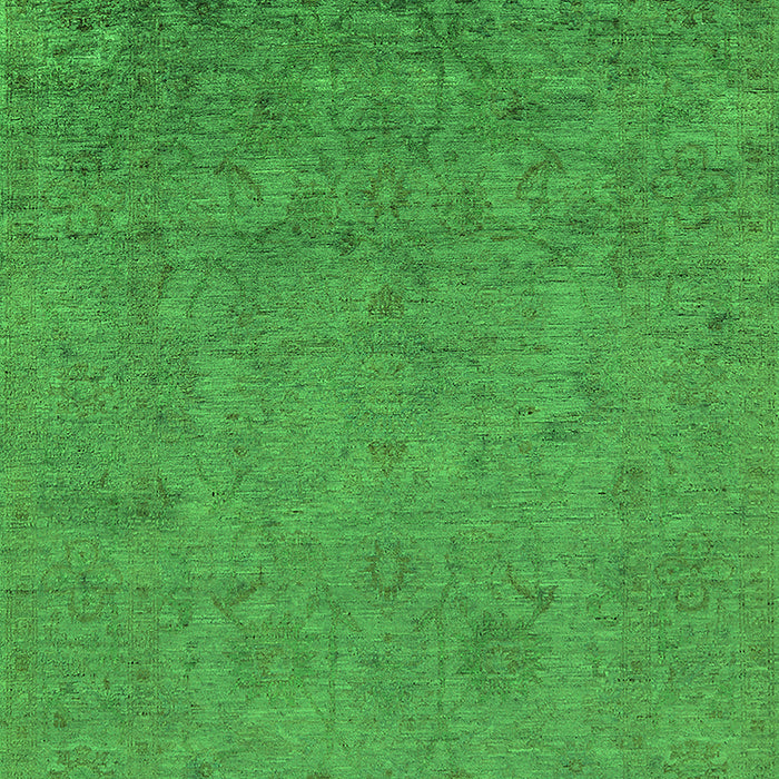 Machine Washable Oriental Green Industrial Area Rugs, wshurb2681grn