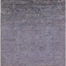 Square Mid-Century Modern Purple Oriental Rug, urb2681