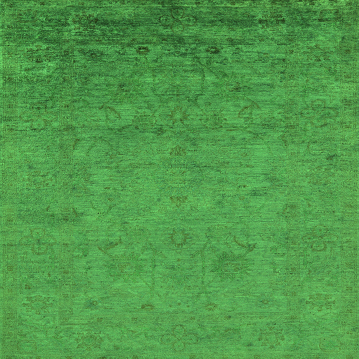 Square Oriental Green Industrial Rug, urb2681grn