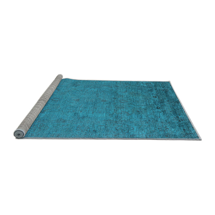 Sideview of Machine Washable Oriental Light Blue Industrial Rug, wshurb2681lblu