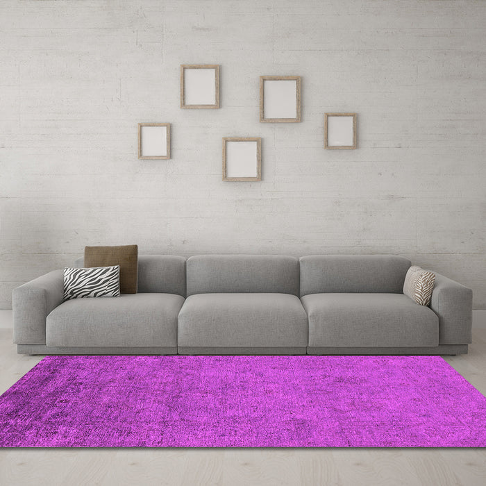 Machine Washable Oriental Pink Industrial Rug in a Living Room, wshurb2681pnk
