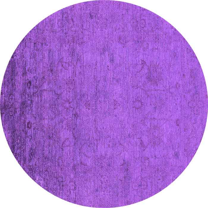 Round Oriental Purple Industrial Rug, urb2681pur