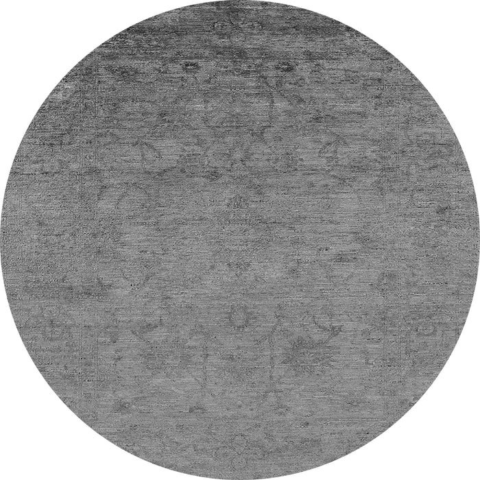 Round Oriental Gray Industrial Rug, urb2681gry