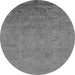 Round Oriental Gray Industrial Rug, urb2681gry