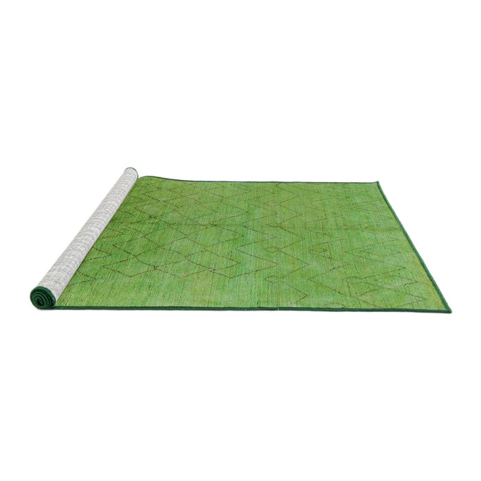 Sideview of Machine Washable Industrial Modern Green Rug, wshurb2682