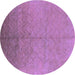 Round Oriental Purple Industrial Rug, urb2682pur