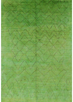 Machine Washable Industrial Modern Green Rug, wshurb2682