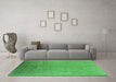 Machine Washable Oriental Emerald Green Industrial Area Rugs in a Living Room,, wshurb2682emgrn