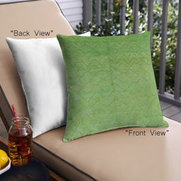 Front View of Mid-Century Modern Urban Square Green Throw Pillow, 18 inch by 18 inch, pwurb2682