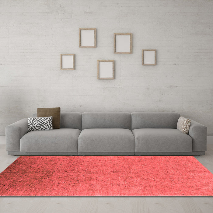 Industrial Red Washable Rugs