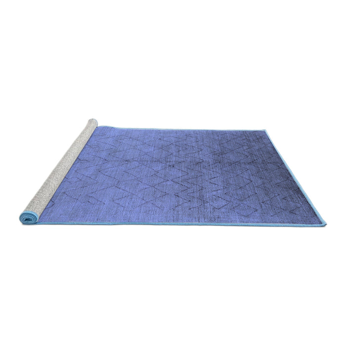 Sideview of Machine Washable Oriental Blue Industrial Rug, wshurb2682blu