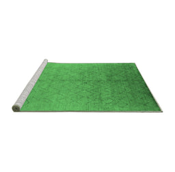 Sideview of Machine Washable Oriental Emerald Green Industrial Area Rugs, wshurb2682emgrn