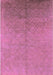 Machine Washable Oriental Pink Industrial Rug, wshurb2682pnk