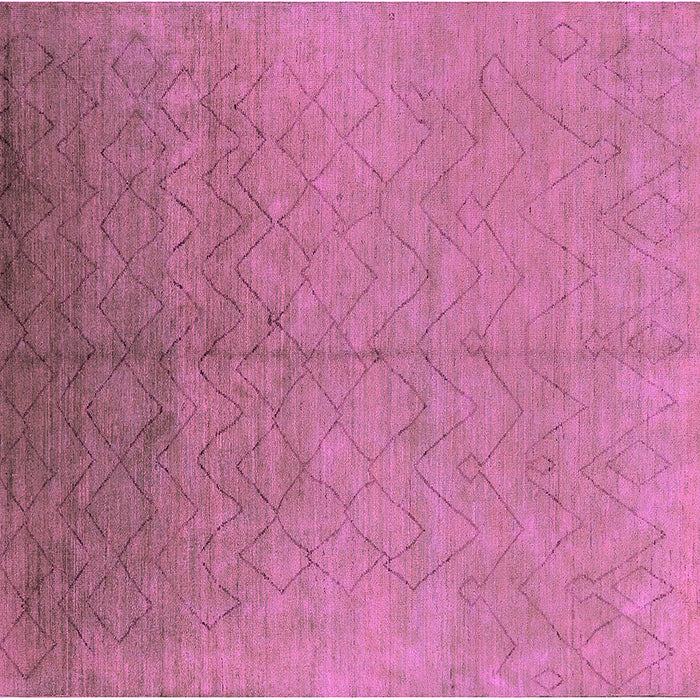 Square Machine Washable Oriental Pink Industrial Rug, wshurb2682pnk
