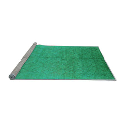 Sideview of Machine Washable Oriental Light Blue Industrial Rug, wshurb2682lblu