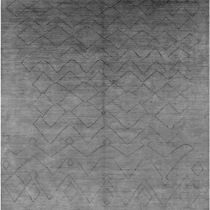 Square Machine Washable Oriental Gray Industrial Rug, wshurb2682gry