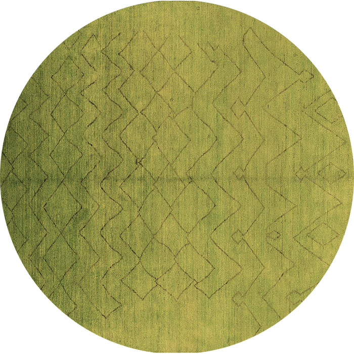 Round Oriental Brown Industrial Rug, urb2682brn