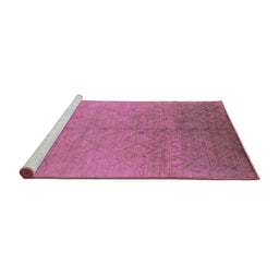 Sideview of Machine Washable Oriental Pink Industrial Rug, wshurb2682pnk