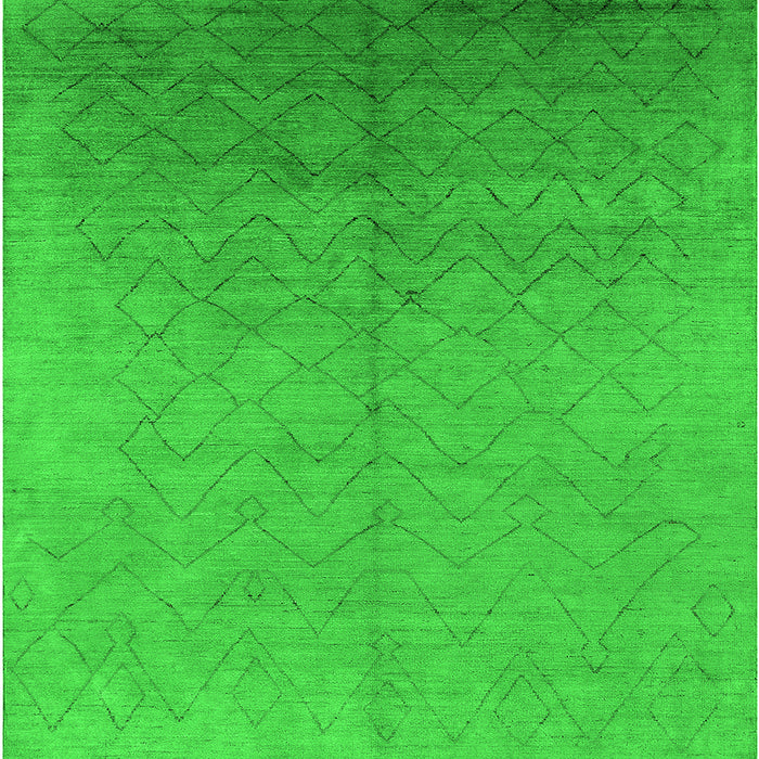 Square Oriental Green Industrial Rug, urb2682grn