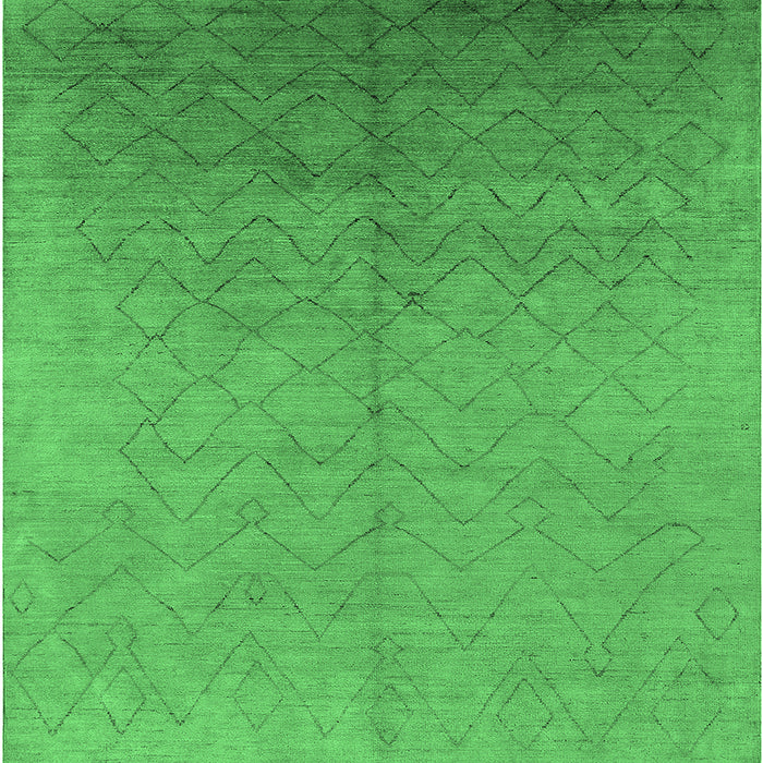 Square Oriental Emerald Green Industrial Rug, urb2682emgrn