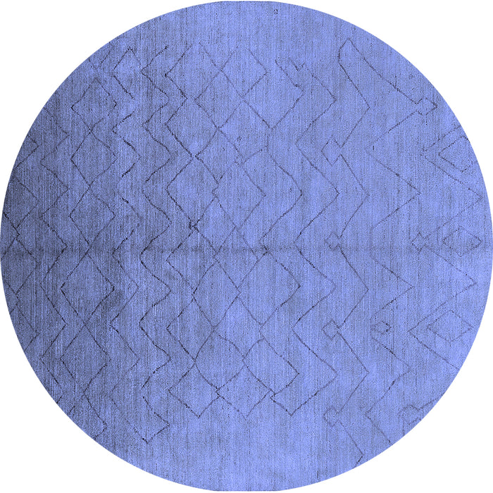 Round Oriental Blue Industrial Rug, urb2682blu
