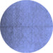 Round Oriental Blue Industrial Rug, urb2682blu