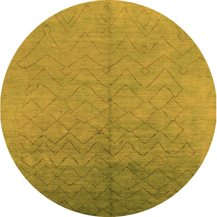 Round Oriental Orange Industrial Rug, urb2682org