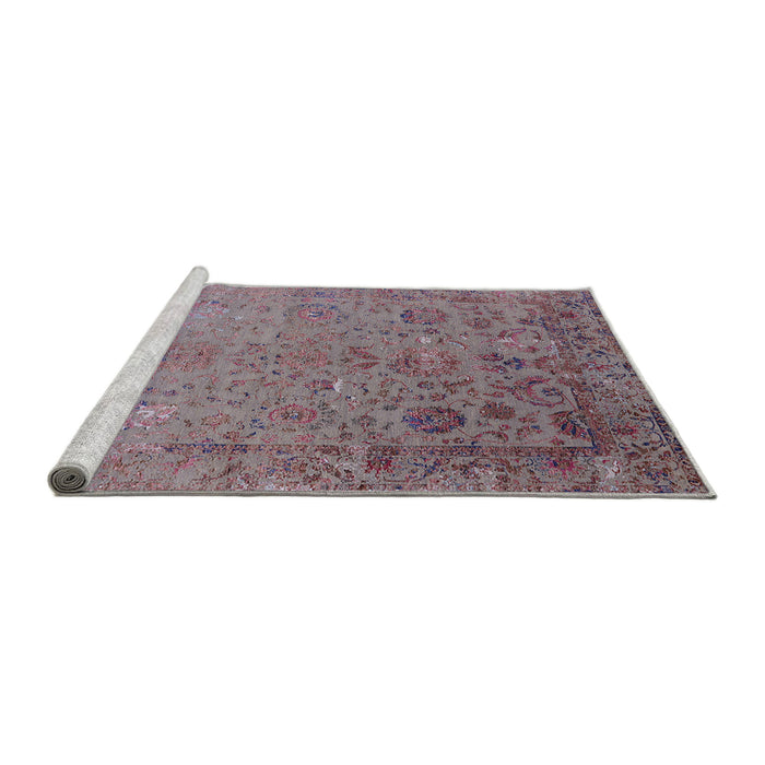 Sideview of Machine Washable Industrial Modern Mauve Taupe Purple Rug, wshurb2683