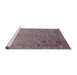 Sideview of Machine Washable Industrial Modern Mauve Taupe Purple Rug, wshurb2683