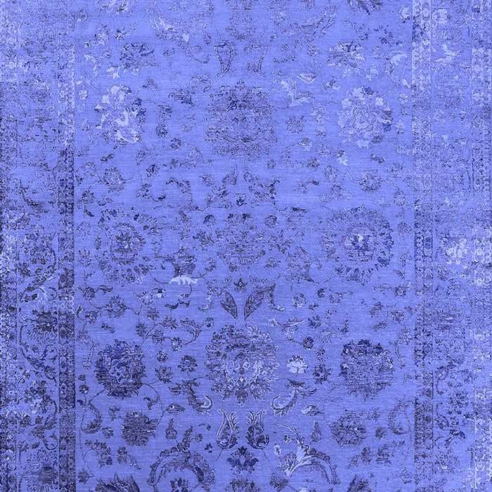Machine Washable Oriental Blue Industrial Rug, wshurb2683blu