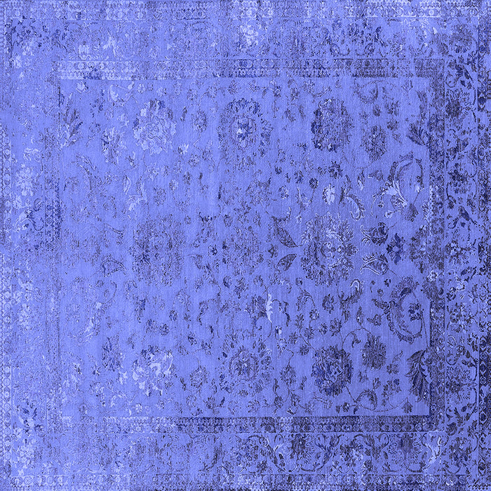 Square Oriental Blue Industrial Rug, urb2683blu