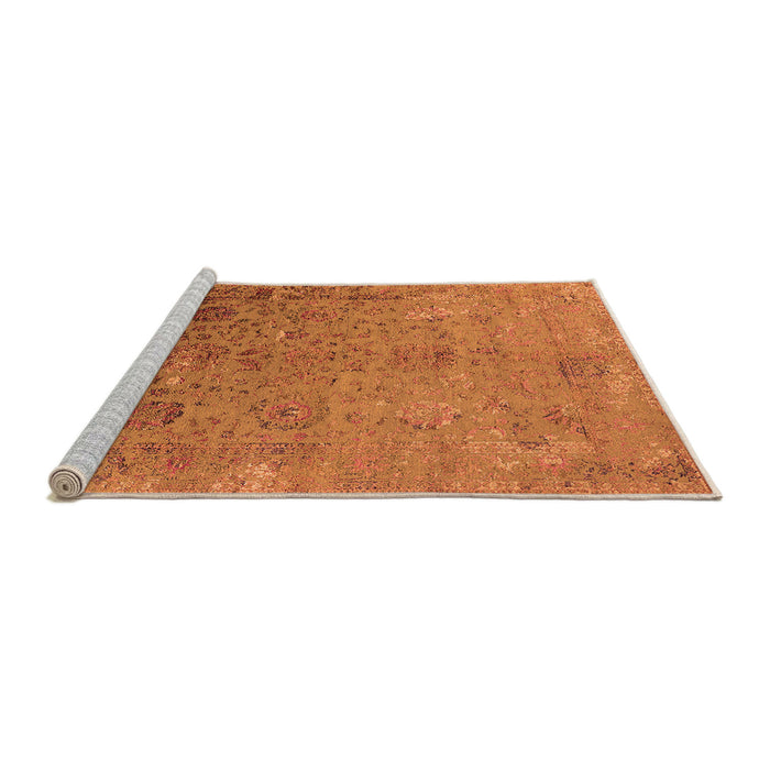 Sideview of Machine Washable Oriental Orange Industrial Area Rugs, wshurb2683org