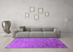 Machine Washable Oriental Purple Industrial Area Rugs in a Living Room, wshurb2683pur