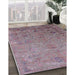 Mid-Century Modern Mauve Taupe Purple Oriental Rug in Family Room, urb2683