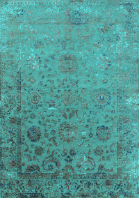 Oriental Turquoise Industrial Rug, urb2683turq