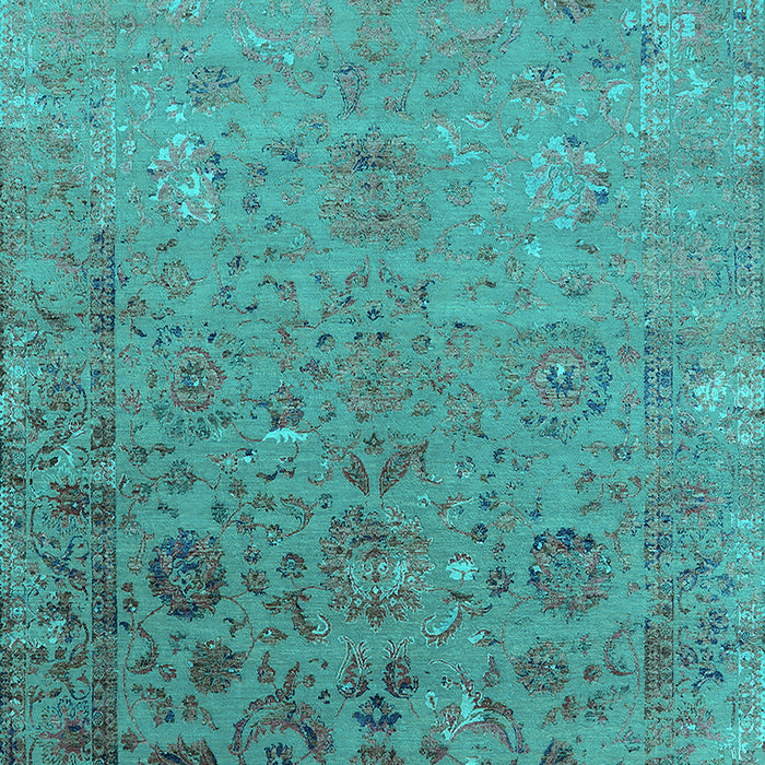Oriental Turquoise Industrial Rug, urb2683turq
