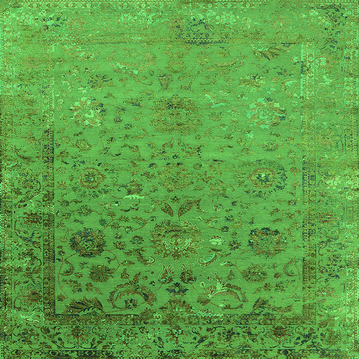 Square Oriental Green Industrial Rug, urb2683grn