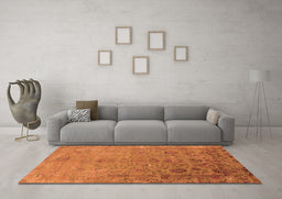 Machine Washable Oriental Orange Industrial Area Rugs in a Living Room, wshurb2683org