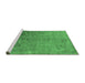 Sideview of Machine Washable Oriental Emerald Green Industrial Area Rugs, wshurb2683emgrn