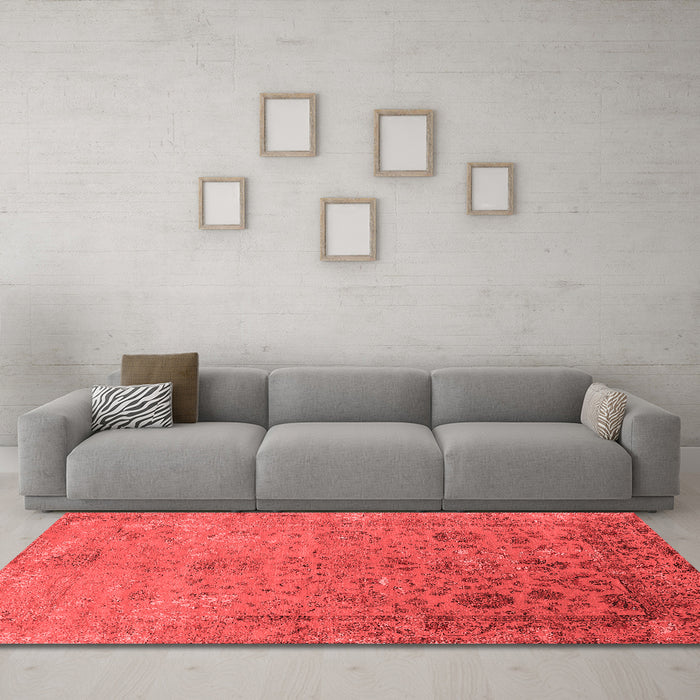 Industrial Red Washable Rugs