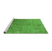 Sideview of Machine Washable Oriental Green Industrial Area Rugs, wshurb2683grn
