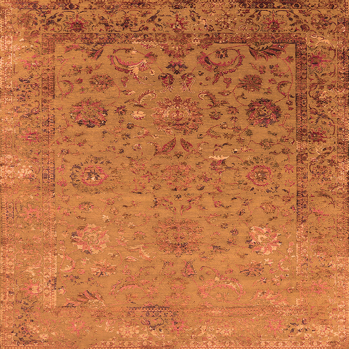 Square Oriental Orange Industrial Rug, urb2683org