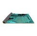 Sideview of Oriental Turquoise Industrial Rug, urb2684turq