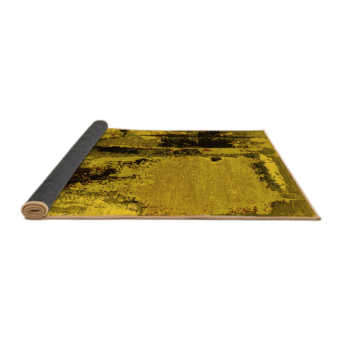 Sideview of Oriental Yellow Industrial Rug, urb2684yw