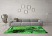 Machine Washable Oriental Green Industrial Area Rugs in a Living Room,, wshurb2684grn