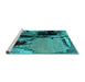 Sideview of Machine Washable Oriental Turquoise Industrial Area Rugs, wshurb2684turq