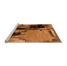 Sideview of Machine Washable Oriental Orange Industrial Area Rugs, wshurb2684org