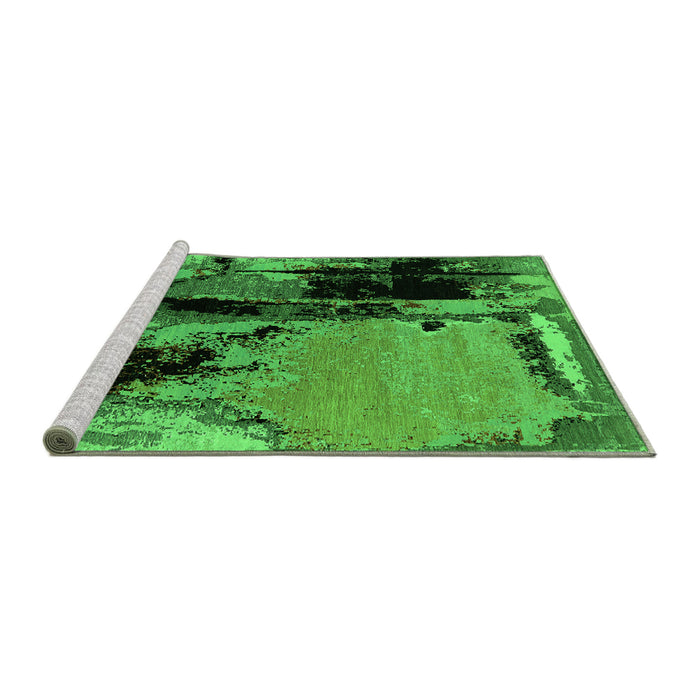 Sideview of Machine Washable Oriental Green Industrial Area Rugs, wshurb2684grn
